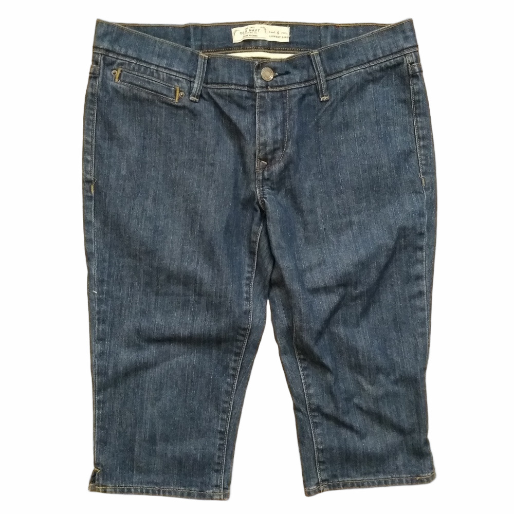 Old Navy Size 4 Lowest Rise Blue Stretch Denim Capri Jeans Y2K Casual